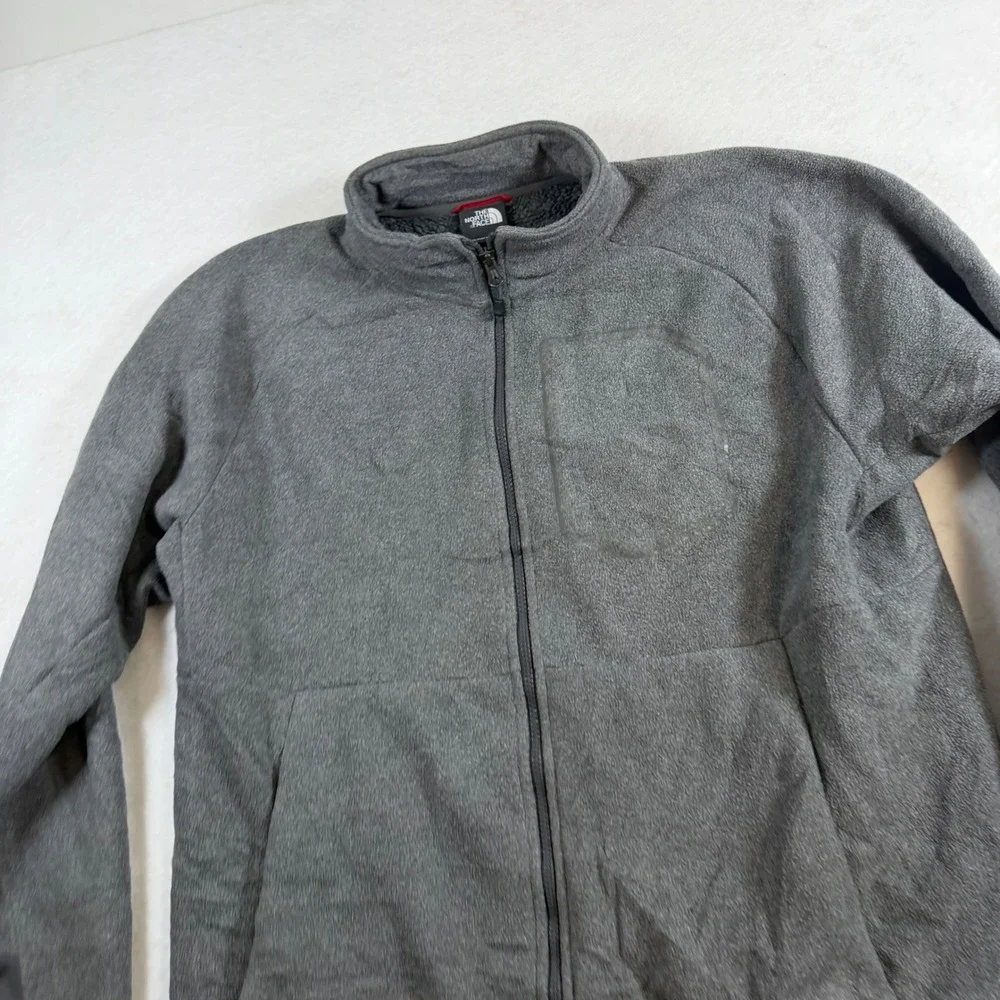 The North Face Mens Gray Full Zip Sherpa Lined Fleece Jacket Large NF0A33R6